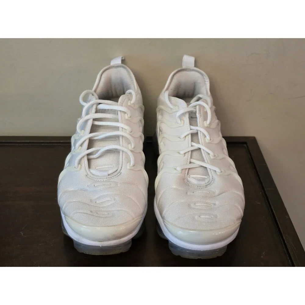 Nike Air VaporMax Plus Triple White Shoes White Pure Platinum Men's Size 9.5